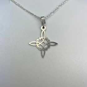 Colgante con cadena de acero nudo de bruja 2cm
